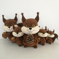 Peluches d'écureuils kawaii super douces personnalisées en gros avec rembourrage en coton PP, jouet anti-stress pour tous les âges