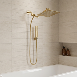 Pommeau <span class=keywords><strong>de</strong></span> douche tout en métal doré <span class=keywords><strong>de</strong></span> 16 pouces avec mode massage, pommeau <span class=keywords><strong>de</strong></span> douche pluie avec douchette à main intégrée - Product Image 4