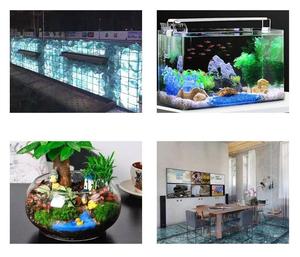 หินแก้วสีฟ้าอมม่วง หินแก้วขนาดใหญ่ รูปทรงไม่สม่ำเสมอ สำหรับตกแต่งมุม บล็อกแก้วบด - Product Image 5