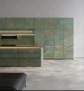 Hiện đại màu xanh lá cây đá cẩm thạch nhìn thiêu kết đá <span class=keywords><strong>countertops</strong></span> tùy biến một cửa giải pháp cho nhà bếp đảo Bar Top phòng ngủ ngoài trời - Product Image 4