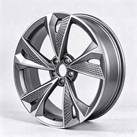 Jantes de voiture en alliage d'aluminium forgé de haute qualité de 19, 20 et 21 pouces, couleur argent, avec couvercles noirs, adaptées aux berlines Audi
