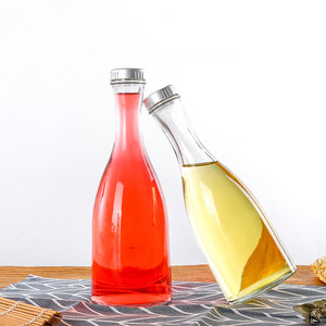 100ml 250ml 375ml 500ml Frosted Clear Glass Bottles for Cherry Wine <strong>Apple</strong> Vinegar Juice <strong>Vodka</strong> with Lids - Product Image 4
