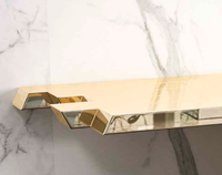 Table console de style italien de luxe, meuble en acier inoxydable, offre spéciale