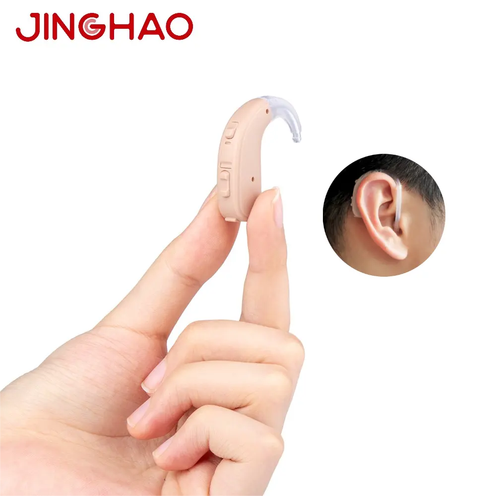 JINGHAO D18 Appareil auditif numérique rechargeable BTE 16 canaux haute puissance pour perte auditive modérée à extrêmement sévère