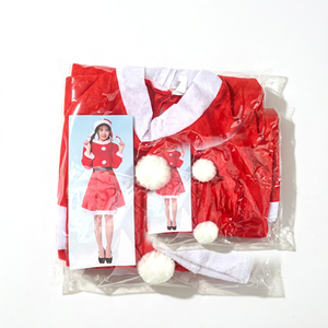 Chapeau de Noël en tissu non tissé pour femme adulte, rouge avec bordure blanche et ceinture, pour fête de fin d'année, 30 pièces par boîte - Product Image 1