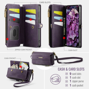 Caseme Phụ Nữ <span class=keywords><strong>Retro</strong></span> Da Lật Trường Hợp Đối Với Samsung Galaxy S24 Từ Đồng Xu Tiền Mặt Dây Kéo Túi Đối Với Samsung S25fe S24 S23 Ví Trường Hợp - Product Image 3