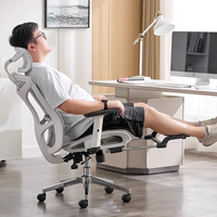 Chaise de bureau ergonomique avec protection lombaire, chaise d'étude confortable pour ordinateur à domicile, chaise de patron pivotante moderne avec réglage en hauteur, en tissu