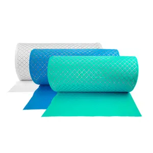 Blauw Wit Groen Katoen Metalen Mesh Gelamineerd Luchtfilter Media Roll Voor G3 G4 Voorfilter Geplooid Katoen Metalen Mesh Gelamineerd