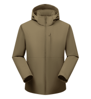 Veste coupe-vent décontractée personnalisée OEM unisexe, légère, imperméable, séchage rapide, pliable, fermeture éclair sur le devant, à capuche, pour la randonnée et le camping en plein air