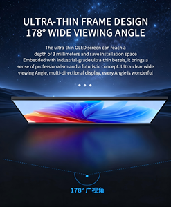 Pantalla OLED <span class=keywords><strong>Transparente</strong></span> de 55 Pulgadas, Reproductor de Publicidad Digital, Gráficos Animados, Soporte de Piso Ajustable, Negro/Blanco, Interior - Product Image 4