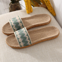 Sandales et pantoufles d'intérieur en lin pour femmes et hommes, vente en gros, été