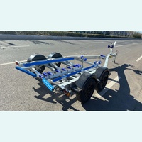 Remorque de bateau à double essieu de 19 pieds, remorque de bateau en aluminium avec freins hydrauliques et couchettes en polyéthylène à vendre