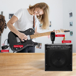 Micrófono Dinámico Inalámbrico de Alta Calidad con Transmisor y Receptor, Cancelación de Ruido, 2.4G UHF, <span class=keywords><strong>para</strong></span> Guitarra, <span class=keywords><strong>Bajo</strong></span> y Uso Acústico - Product Image 4