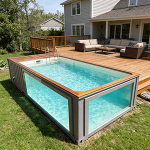 Piscinas acrílicas personalizadas, piscinas elevadas, casas contenedor, piscinas de fibra de vidrio FRP, precios de jacuzzis y spas exteriores. - Product Image 1