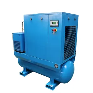 APCOM工厂定制颜色和尺寸40cfm 145psi 10bar 10HP干式空气螺杆压缩机7.5KW，带油箱和过滤器