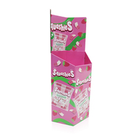 Corbeille de présentation pliable et portable en carton ondulé rose, écologique et robuste, pour snacks, bonbons et friandises