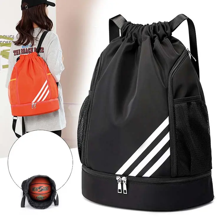 Фитнес складной баскетбольный рюкзак для девушек со шнурком Рюкзак со шнурком водонепроницаемый спортивный мешок черный рюкзак с принтом