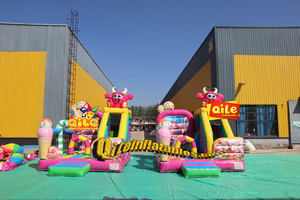 Expédition rapide depuis l'entrepôt européen - Combo toboggan gonflable sur le thème de l'entreprise Pink Monster - Product Image 3