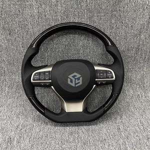 Volant à LED en carbone sans garniture centrale en cuir semi-perforé pour Toyota Hilux GR 86 Land Cruiser Fortuner Chr Mark X - Product Image 6