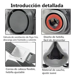 Semimáscara reutilizable equipada con un cartucho de filtro para vapores orgánicos y gafas de seguridad - Product Image 4