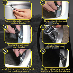 Valve de pneu tubeless TR413 à clipser, en caoutchouc, accessoire pour roue de voiture - Product Image 6