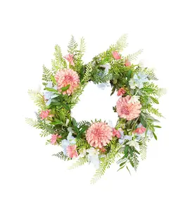 2024 Spring Wreath Wedding Door Decorations Wreath Simulation Plants Perpetual Flowers Artificial Roses Daisies