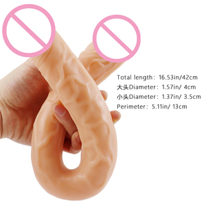 2019 Erotik zubehör für Erwachsene Doppel köpfiger Penis Super Long Size Head Simulation Dildo - Product Image 4