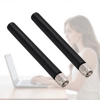 Antenne WiFi Zigbee compacte en caoutchouc, étanche, droite, petite, 80 mm de longueur, 2,4 GHz, connecteur SMA