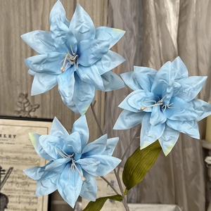 클래식한 백합 모양의 우아하고 웅장한 인조 꽃, 웨딩, 로맨틱한 꽃꽂이, 거실 장식을 위한 자연스러운 꽃잎 - Product Image 3