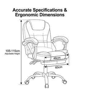 Chaise de bureau de direction BOSS à dossier haut, prix abordable, en cuir PU réglable, ergonomique, avec roulettes, pour mobilier de salle à manger - Product Image 3