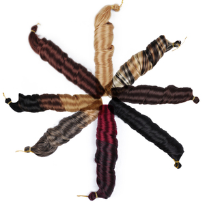 22Inch Dài Lượn Sóng Crochet Braid Yaki Pony Phong Cách Xoắn Ốc Loose Shiny Mượt Sóng Tóc Pháp <span class=keywords><strong>Curls</strong></span> Tổng Hợp Xoăn Bện Tóc - Product Image 4