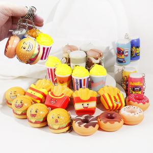 2025 sıcak satış Kawaii PU köpük <span class=keywords><strong>Hamburger</strong></span> sıkmak oyuncak yavaş yükselen stres giderici anahtarlık anksiyete Fidget rahatlama için 5-7 yıl - Product Image 1