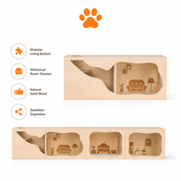 Maison pour hamster en contreplaqué avec logo personnalisé, assemblage DIY, cachette multi-niveaux en bois pour hamster, accessoires pour cage à hamster
