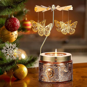 Ensemble cadeau de bougies parfumées rotatives en forme de papillon en acier inoxydable de luxe, écologiques, faites à la main, à base de cire de soja, LANJO, romantique, pour le Nouvel An - Product Image 6