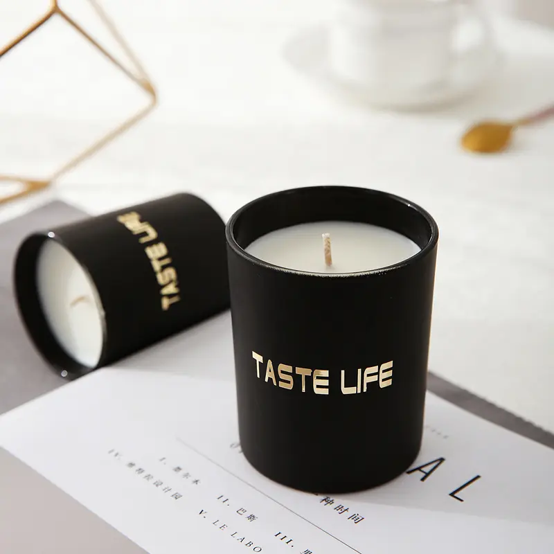 ENO OEM custom 3,5 oz маленькая черная банка Ароматизированная свеча с индивидуальной подарочной печатной упаковкой