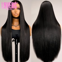 Wig Rambut Asli India Lurus 13x4, Wig Tanpa Lem Full HD dengan Lace Transparan, Wig Rambut Remy Vietnam Lurus, Wig HD Lace