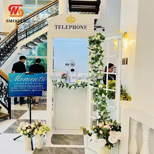 Cabina Telefónica Blanca con Letrero de Neón, Libro de Visitas de Audio, Estilo Londres, para Decoración de Eventos de Boda - Product Image 3