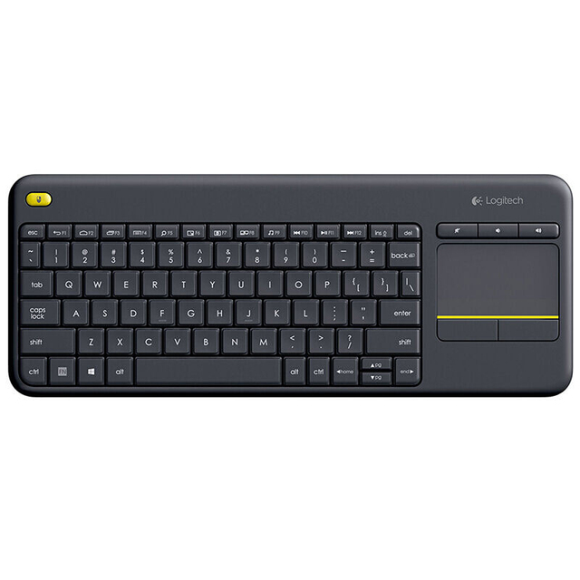 Logitech K400 Plus Wireless Keyboard with Touchpad 2 in 1 Quiet Keys Media Control HTPC Keyboard for Smart TV PC Laptop