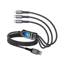 Cable de Carga USB Rápido Multifunción 3 en 1, Cable de Datos Universal para Teléfono Celular, Cable Cargador Tipo-C