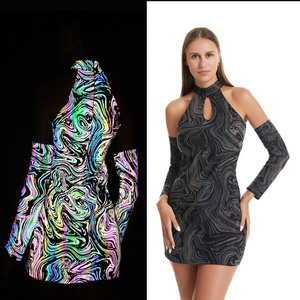 Vêtements réfléchissants sexy pour femmes, robe réfléchissante, jupe moulante pour les hanches, pour soirée cocktail et discothèque - Product Image 1