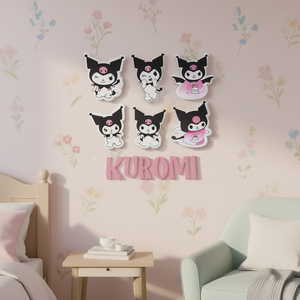 Pegatina de PVC Impresa en 3D de Kuromi A25pen, Calcomanías Decorativas de Pared con Dibujos Animados, Decoración Rectangular para el Hogar con Acabado Brillante - Product Image 2