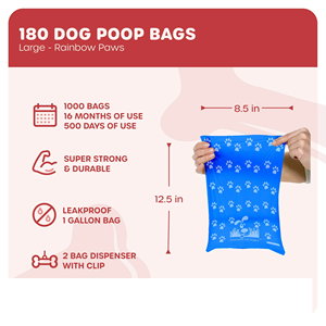 Bolsas Biodegradables para Excremento de Perro con Dispensador, Accesorios para Mascotas, Bolsas para Desechos a Prueba de Fugas para Limpieza en Exteriores - Product Image 5