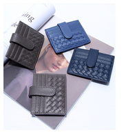 Dompet Gantungan Kunci Tenun Berkualitas Tinggi untuk Wanita/Pria dengan Jendela ID, Dompet Koin, Hadiah Lebah, Dompet Kecil Minimalis Tipis