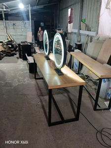 Équipement et mobilier de salon de beauté, stations de barbier double face, miroir de <span class=keywords><strong>coiffure</strong></span> avec lumières - Product Image 6