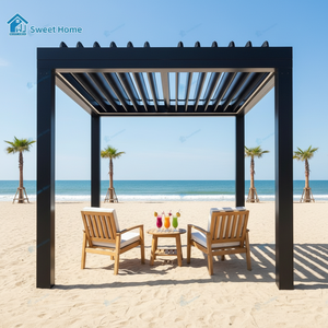 Pergola Intégrée en Aluminium Sweet Home, Construction Robuste Résistante au Vent, <span class=keywords><strong>Abri</strong></span> Extérieur <span class=keywords><strong>pour</strong></span> Cour et Espace <span class=keywords><strong>de</strong></span> Vie en Plein Air - Product Image 4