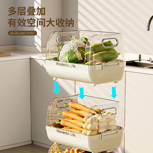 Kitchen Storage Rack 3 Tier Movable Multi Functional Floor <b>Standing</b> Organizer For Food <b>Vegetables</b> Fruits Toy Storage - Product Image 5