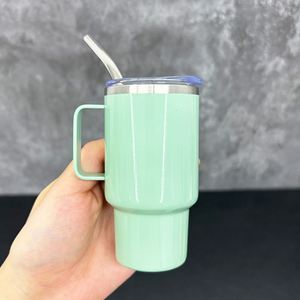 Vaso de chupito de acero inoxidable de 3 oz, varios colores, con asa y pajita metálica para sublimación, ideal para whisky. - Product Image 3