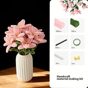Kit de Ramo de Lirios Blancos Eternos, 150 Piezas, Juego de Limpiapipas de 8mm con Todos los Componentes para una Obra Maestra Atemporal - Product Image 5