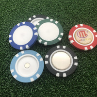 Marqueurs de balle de golf magnétiques uniques de 40 mm, personnalisables avec logo, prêts à être expédiés, couleurs variées, accessoires de golf, jetons de poker magnétiques