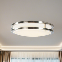 2025 Moderne LED Plafonnier 24W Surface Monté En Plastique Couverture Base En Acier IP44 Étanche 3500K Blanc Chaud CRI90 Éclairage